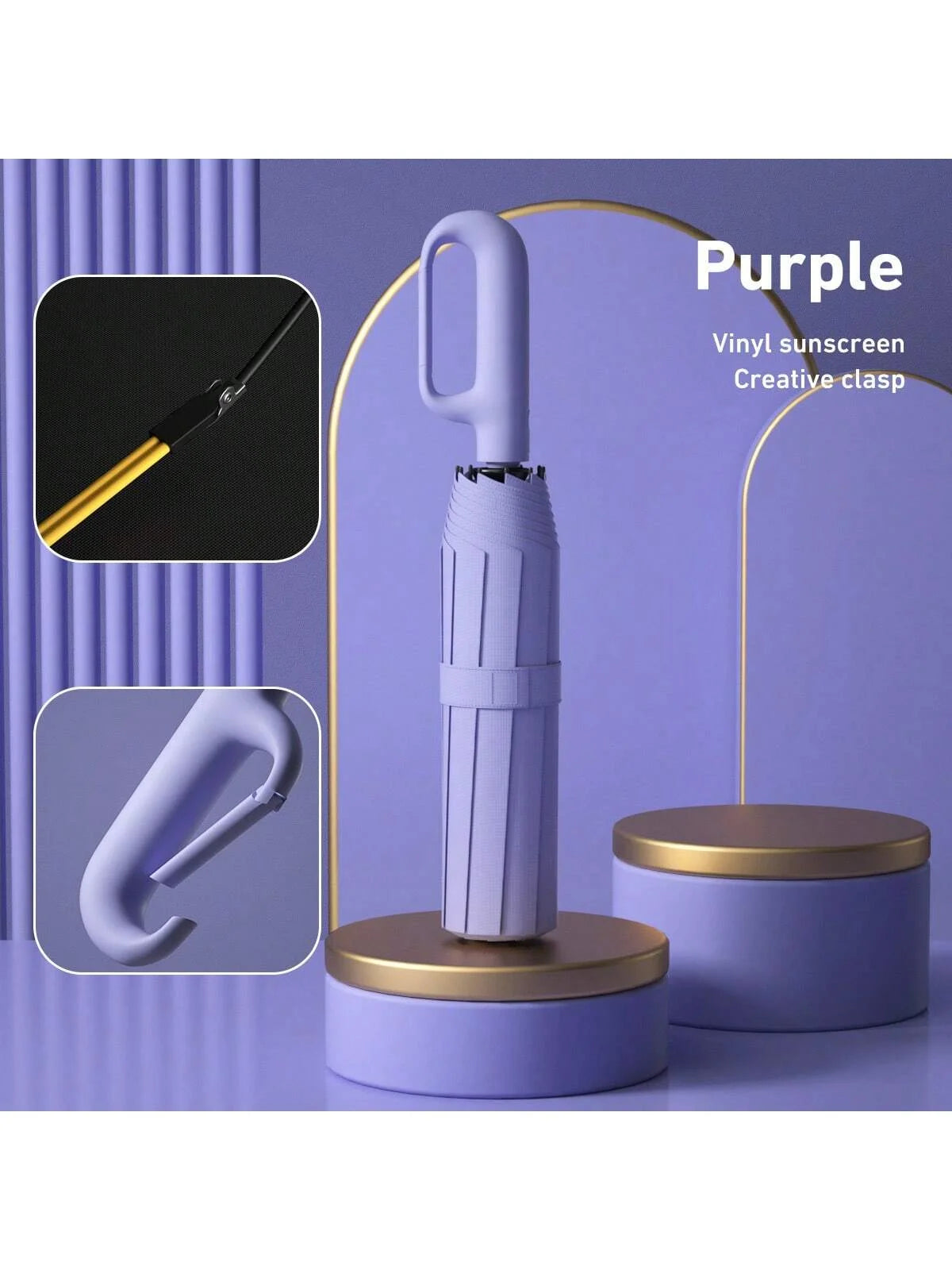 Handle Fully Automatic Folding Umbrella with Buckle, Easy to Carry Larger