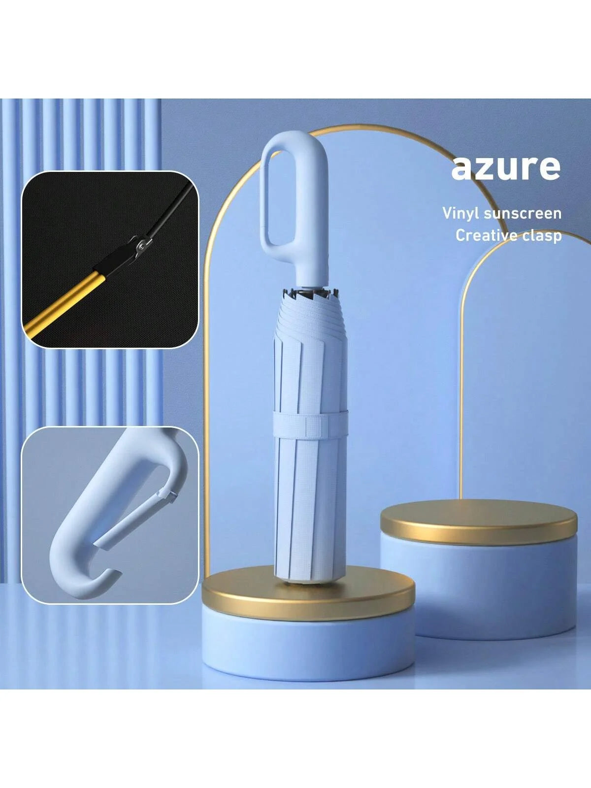 Handle Fully Automatic Folding Umbrella with Buckle, Easy to Carry Larger