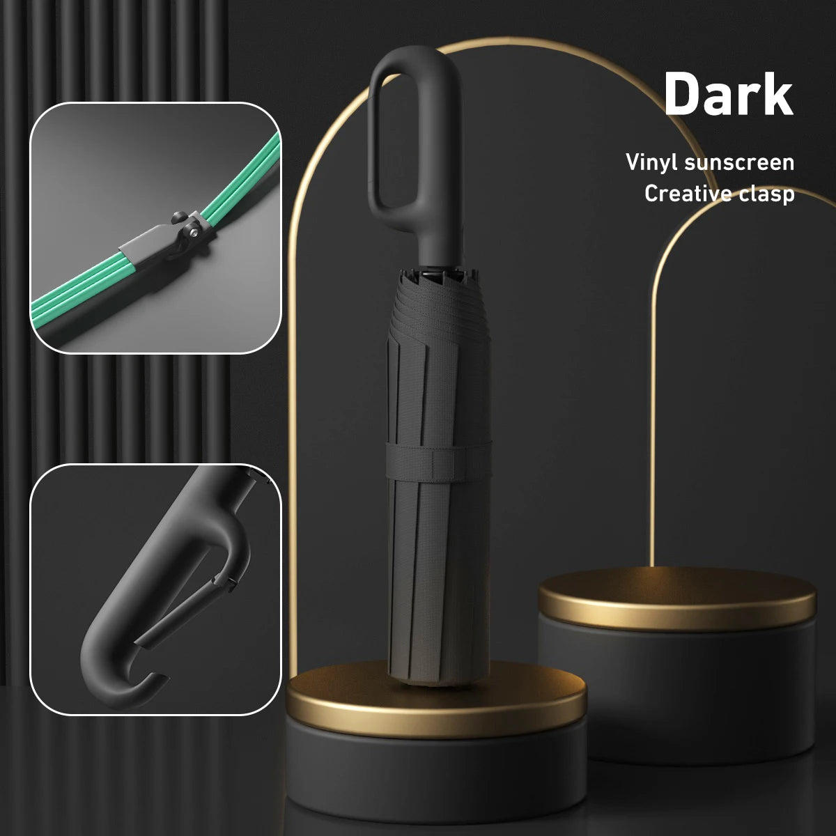 Handle Fully Automatic Folding Umbrella with Buckle, Easy to Carry Larger