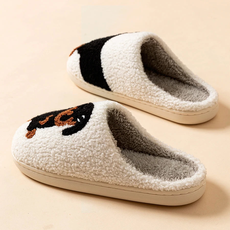 Cartoon Cute and Interesting Dachshund Dog Women Slippers Indoor Warm Comfort