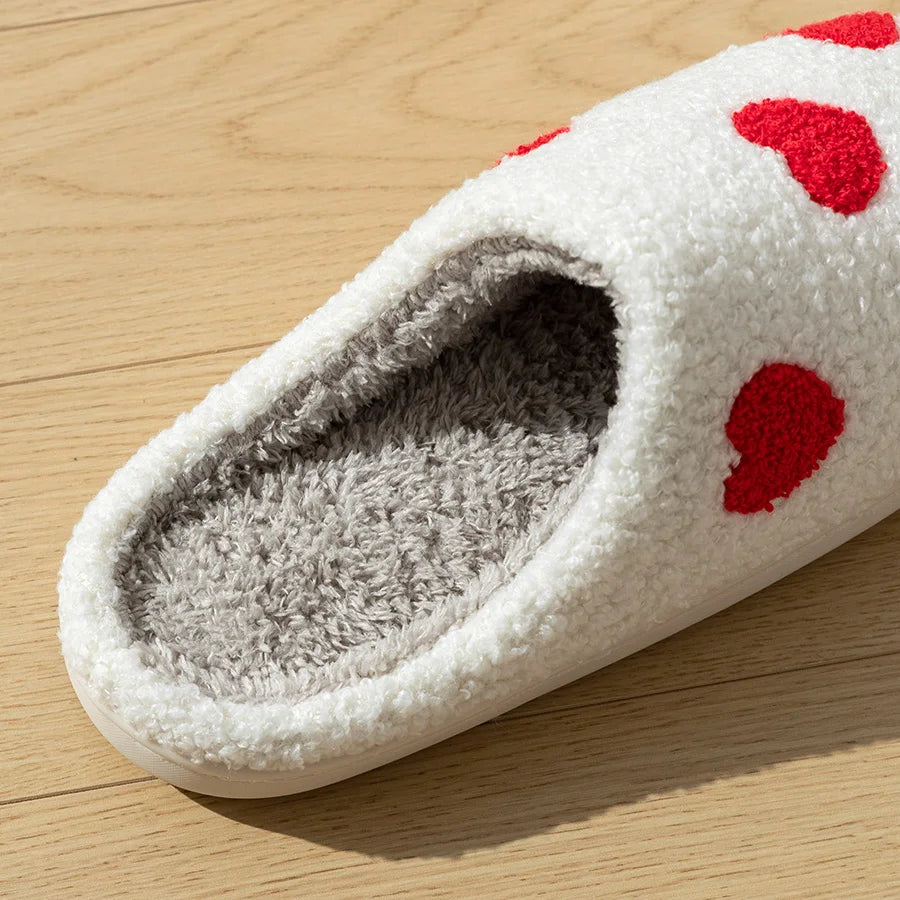 Cute House Slippers Women Winter Home Little Heart Love