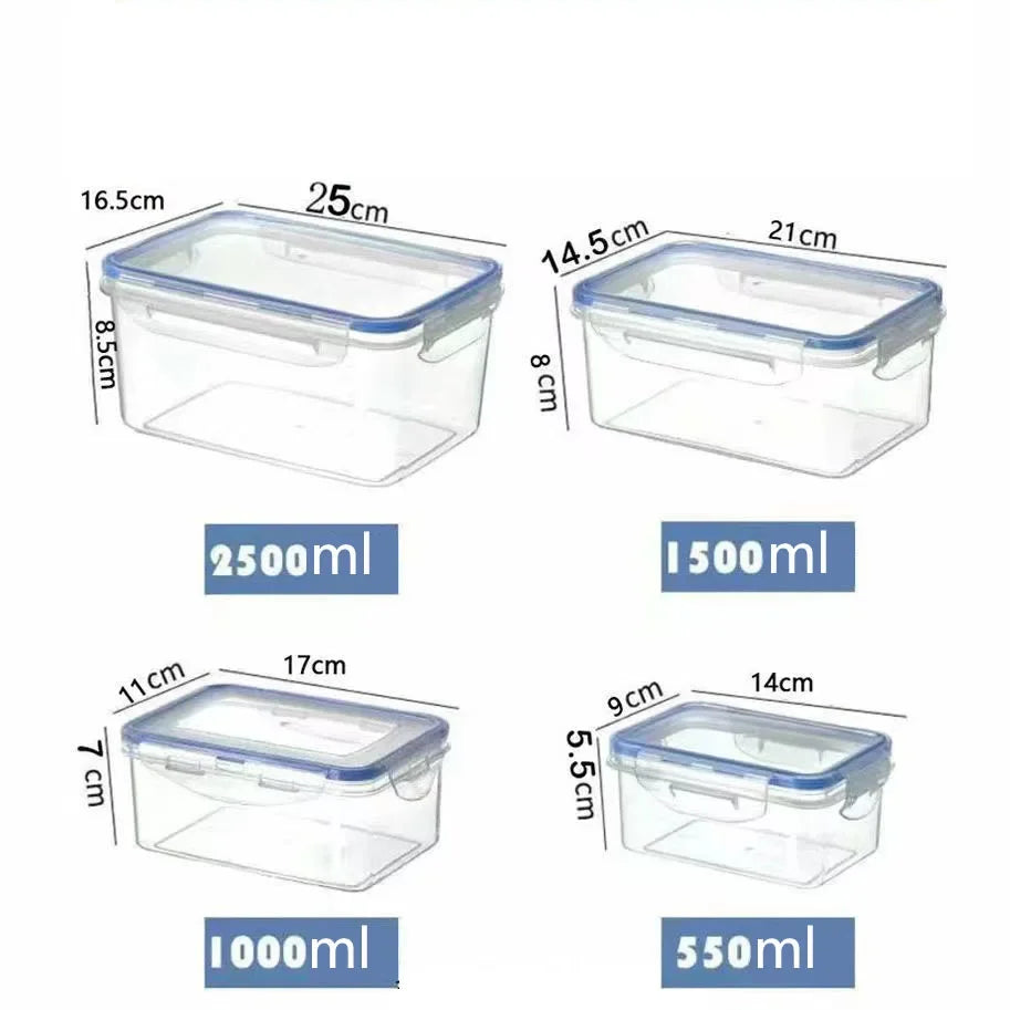 Sealed rectangular refrigerator storage box with lid Plastic