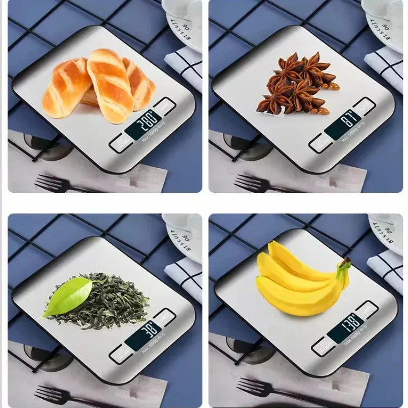Digital Kitchen Scale LED Display 5kg/1g Stainless Steel