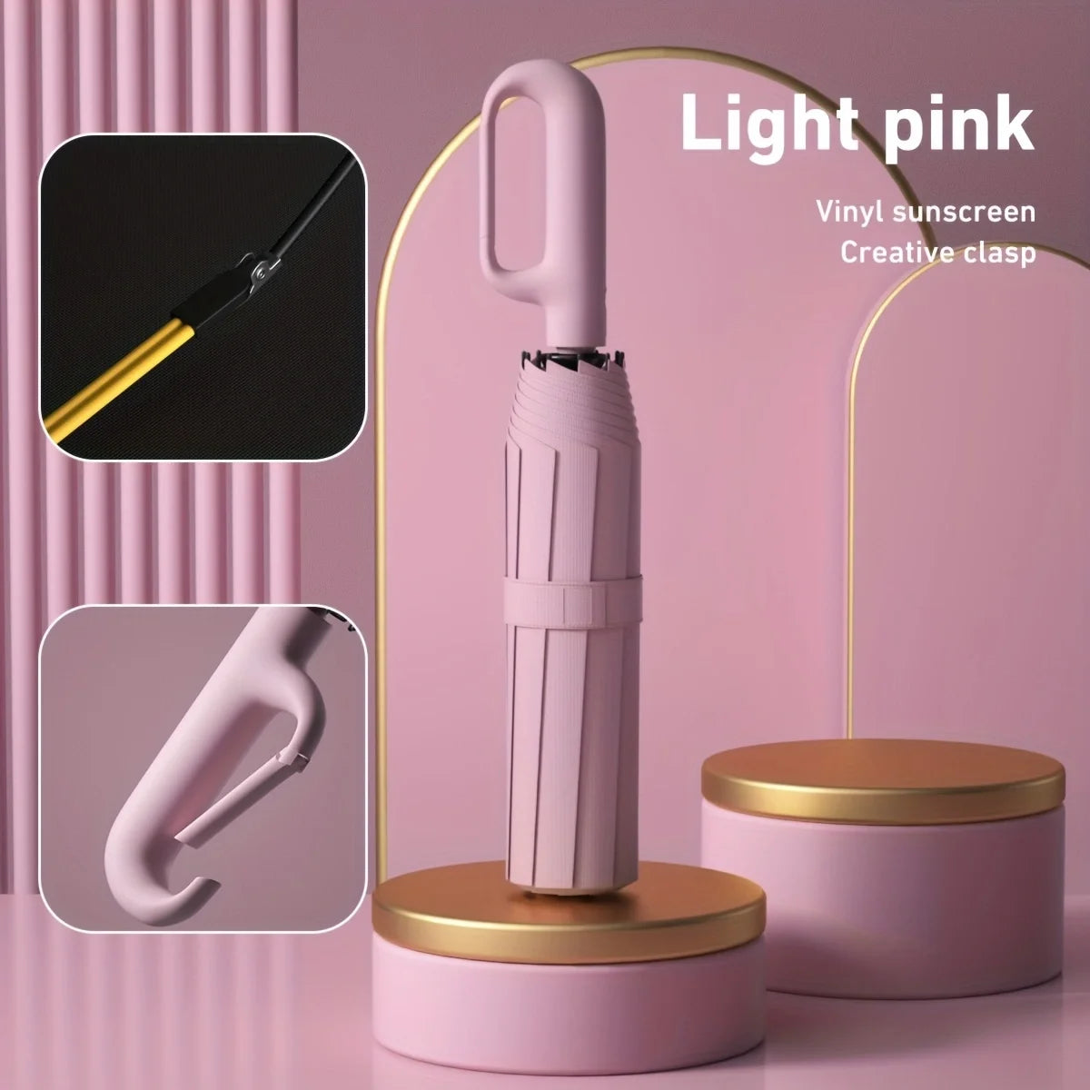 Handle Fully Automatic Folding Umbrella with Buckle, Easy to Carry Larger